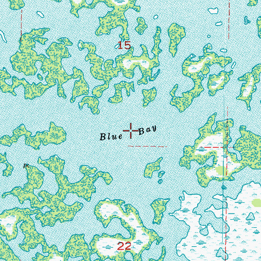 Topographic Map of Blue Bay, FL