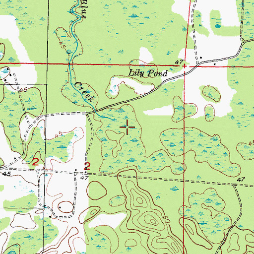 Topographic Map of Blue Creek, FL