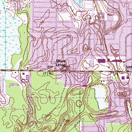 Topographic Map of Blue Hole, FL