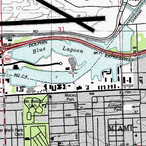 Topographic Map of Blue Lagoon, FL