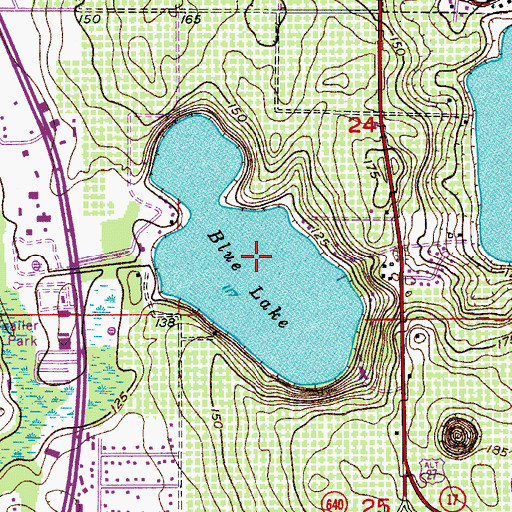 Topographic Map of Blue Lake, FL