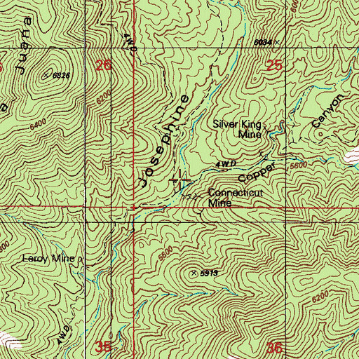 Topographic Map of Copper Canyon, AZ