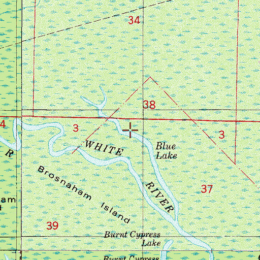 Topographic Map of Blue Lake, FL