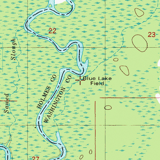 Topographic Map of Blue Lake Field, FL