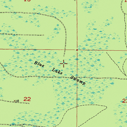 Topographic Map of Blue Lake Swamp, FL