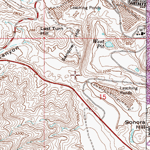 Topographic Map of Copper Canyon, AZ