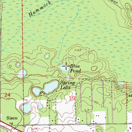 Topographic Map of Blue Pond, FL