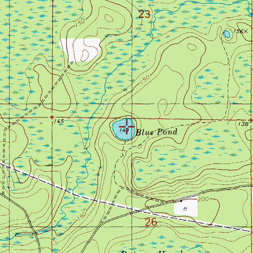 Topographic Map of Blue Pond, FL
