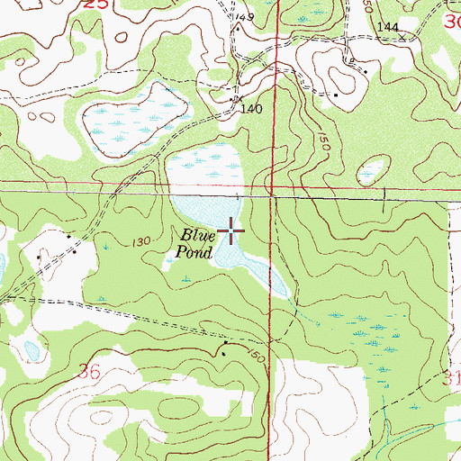 Topographic Map of Blue Pond, FL