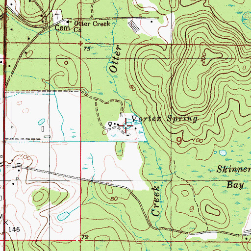 Topographic Map of Vortex Spring, FL