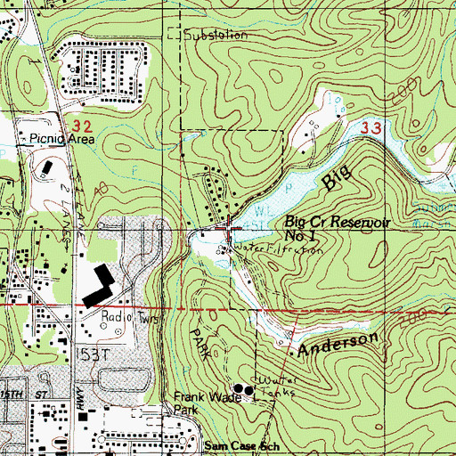 Topographic Map of Big Creek Reservoir Number One, OR