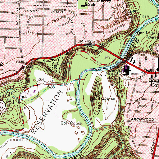 Topographic Map of Coe Creek, OH