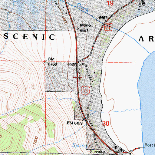 Topographic Map of Mono Lake, CA