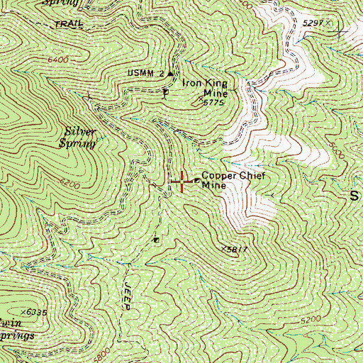 Topographic Map of Copper Chief Mine, AZ