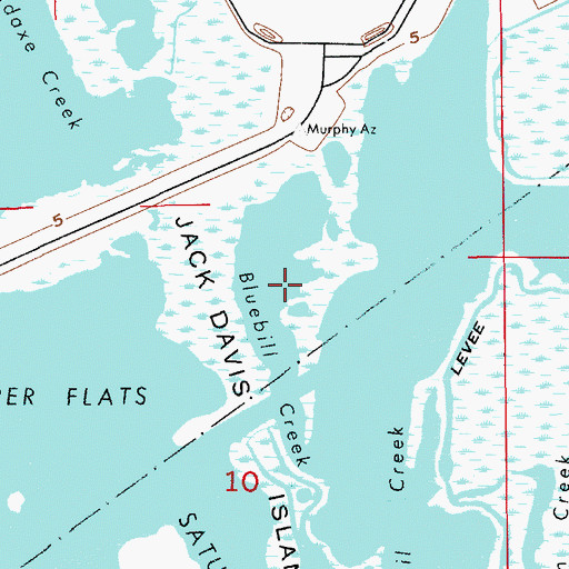 Topographic Map of Bluebill Creek, FL