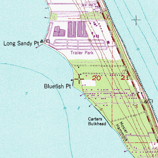 Topographic Map of Bluefish Point, FL