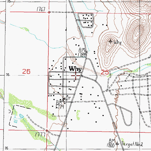 Topographic Map of Why, AZ
