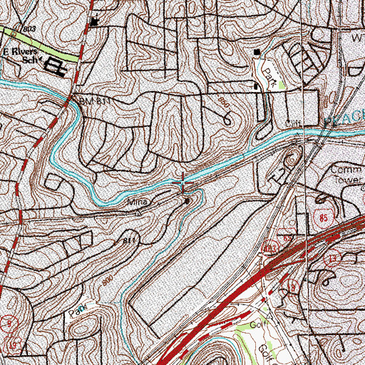 Topographic Map of Clear Creek, GA