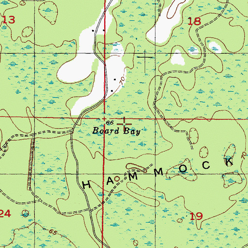 Topographic Map of Board Bay, FL