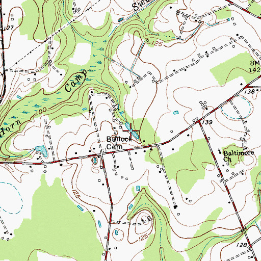 Topographic Map of Pittman Pond, NC