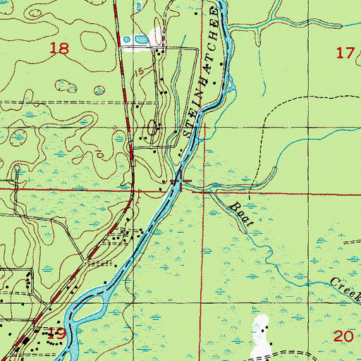 Topographic Map of Boat Creek, FL