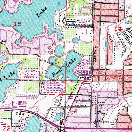 Topographic Map of Boat Lake, FL