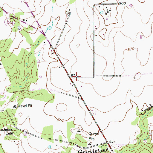 Topographic Map of Brock West, TX