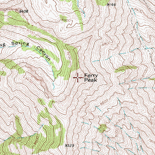 Topographic Map of Ferry Peak, WY