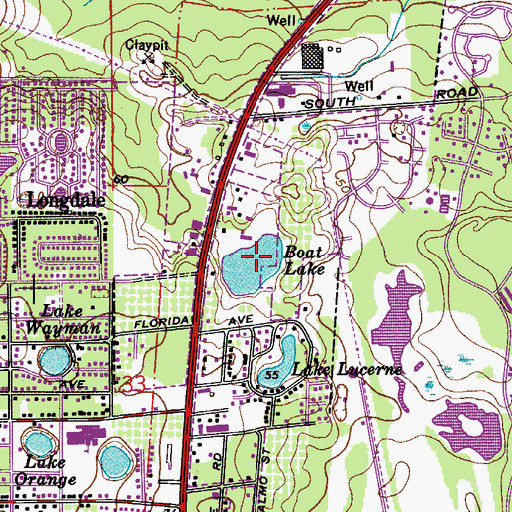 Topographic Map of Boat Lake, FL