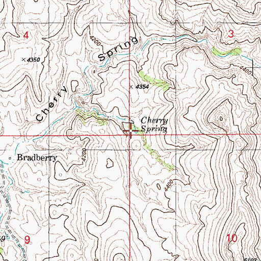 Topographic Map of Cherry Spring, AZ