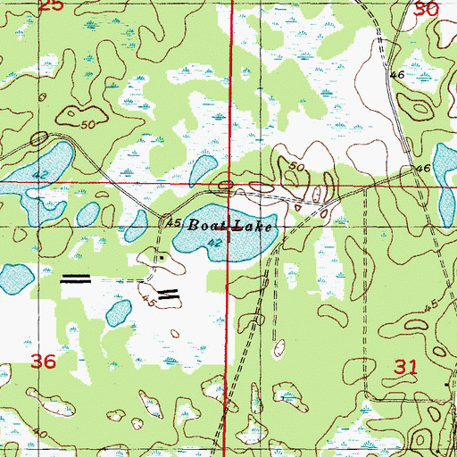 Topographic Map of Boat Lake, FL