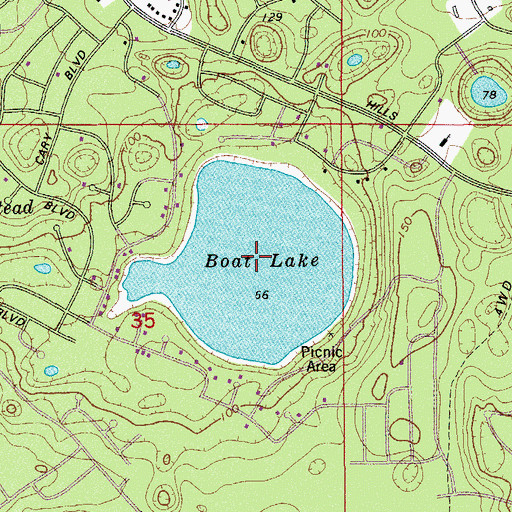 Topographic Map of Boat Lake, FL