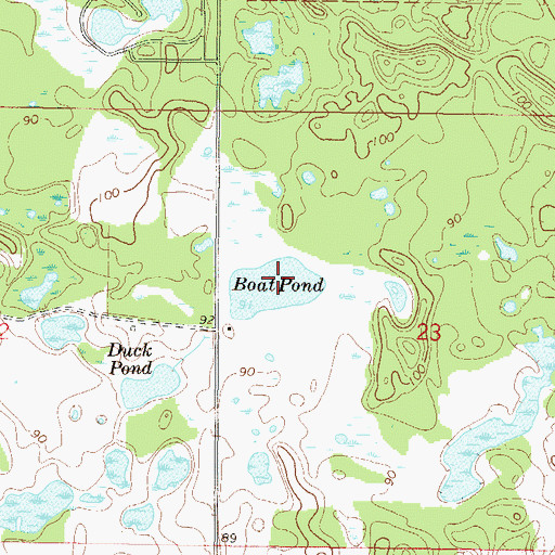 Topographic Map of Boat Pond, FL