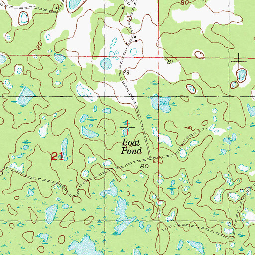 Topographic Map of Boat Pond, FL