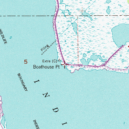 Topographic Map of Boathouse Point, FL