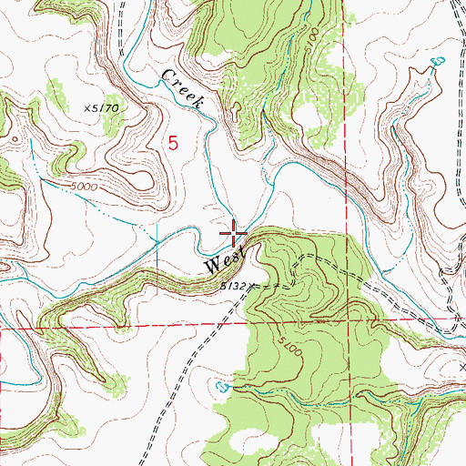 Topographic Map of Tecolote Creek, CO