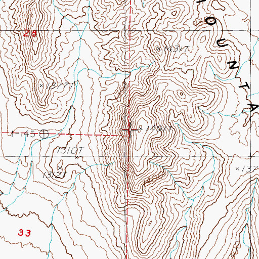 Topographic Map of Wheat Peak, NV