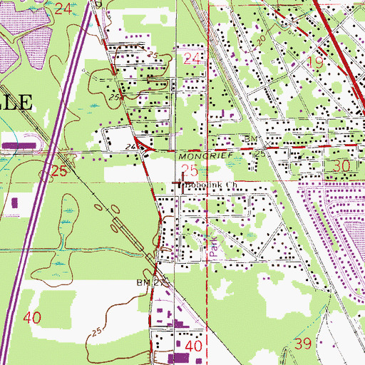 Topographic Map of Bobolink Church, FL