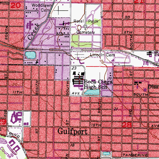 Topographic Map of Boca Ciega High School, FL