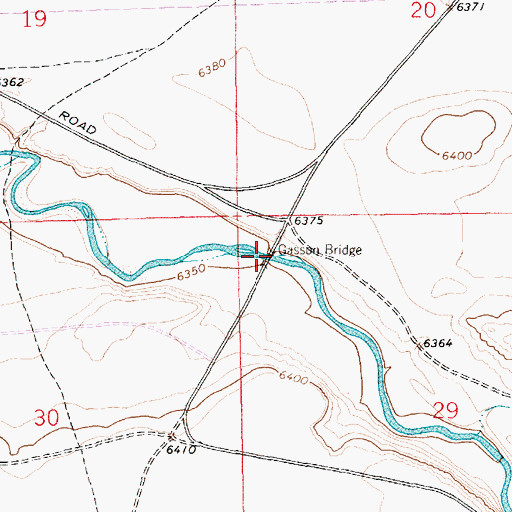 Topographic Map of Gasson Bridge, WY