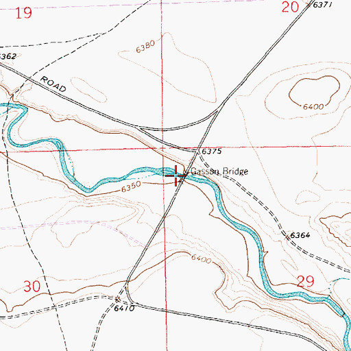 Topographic Map of Gasson Bridge, WY