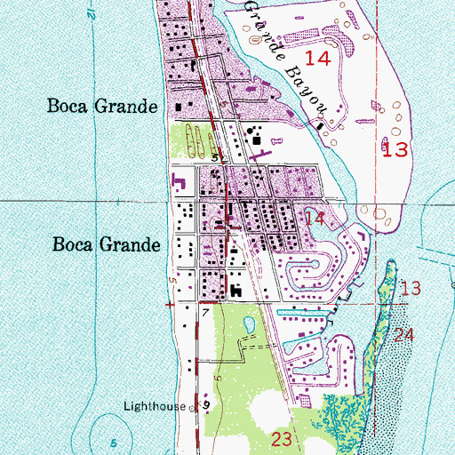 Topographic Map of Boca Grande, FL