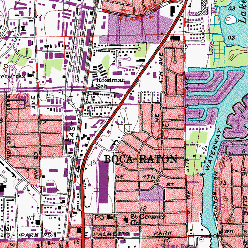 Topographic Map of Boca Raton, FL