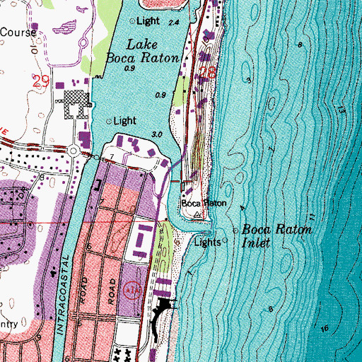 Topographic Map of Boca Raton Inlet, FL