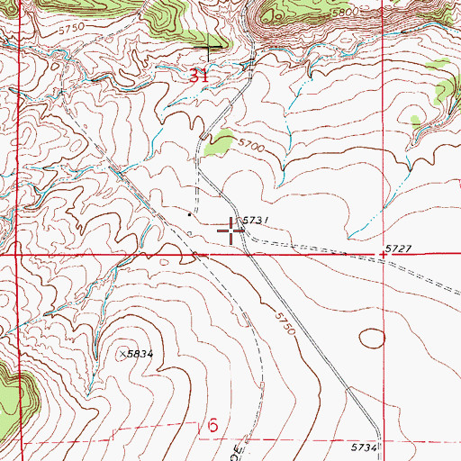 Topographic Map of Capers Spur (historical), CO