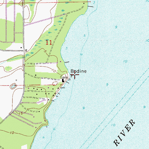 Topographic Map of Bodine Point, FL