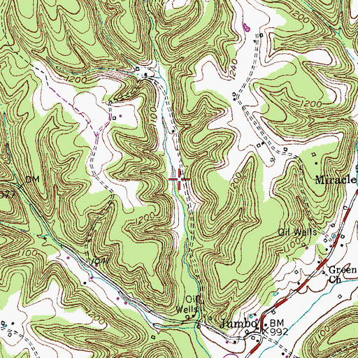 Topographic Map of James C Harris Reservoir, KY