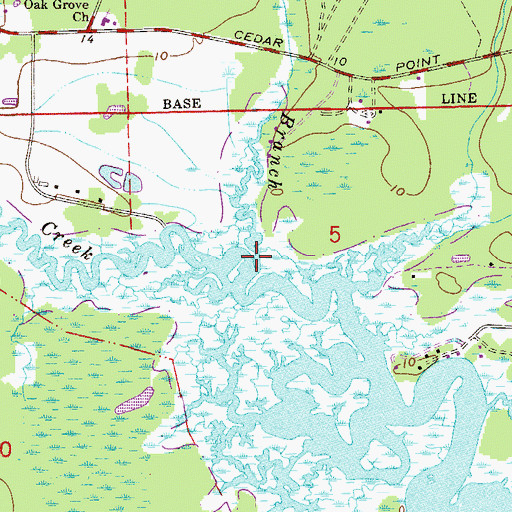 Topographic Map of Bogey Branch, FL