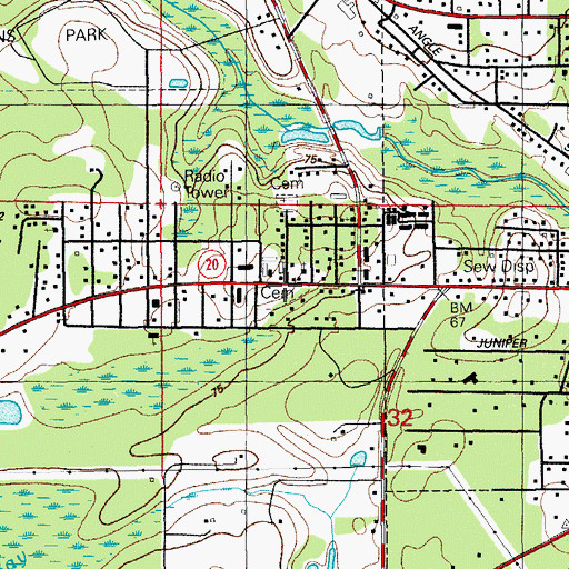 Topographic Map of Boggs Cemetery, FL