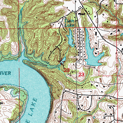 Topographic Map of Lake Lavon, IA